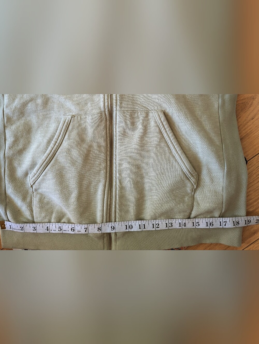 Cyrillus Paris Sage Zip Hoodie Teen 16 / Veste à capuche sauge T16 Women S/M - Picture 5 of 6
